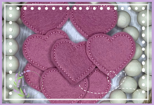 Heart Feltie Digital Download for Embroidery ITH, Single Feltie, 4x4, 5x7, Valentine's Day Feltie, Bean Stitched Feltie, Love Feltie