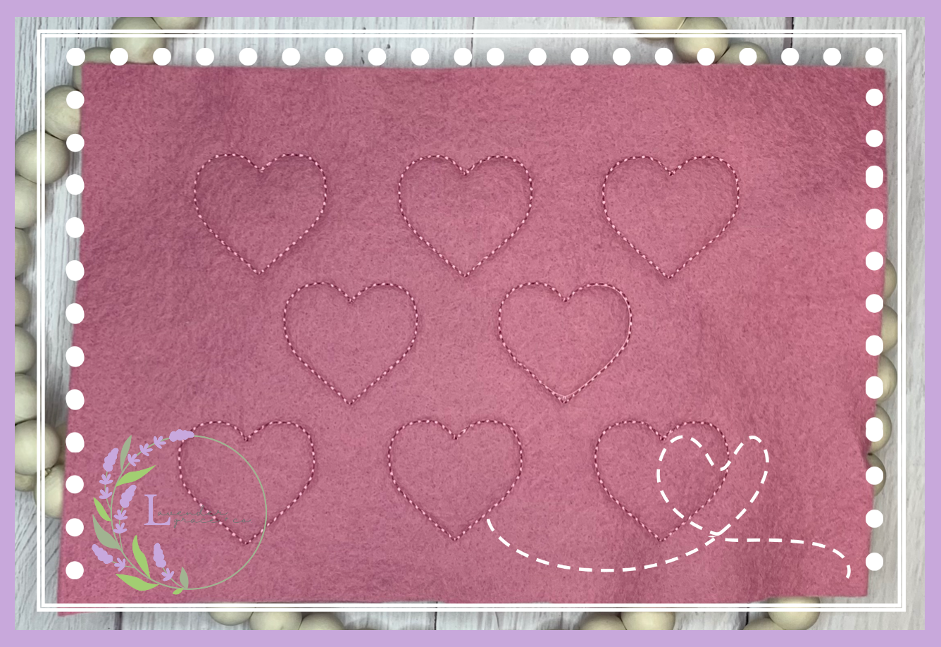 Heart Feltie Digital Download for Embroidery ITH, Single Feltie, 4x4, 5x7, Valentine's Day Feltie, Bean Stitched Feltie, Love Feltie