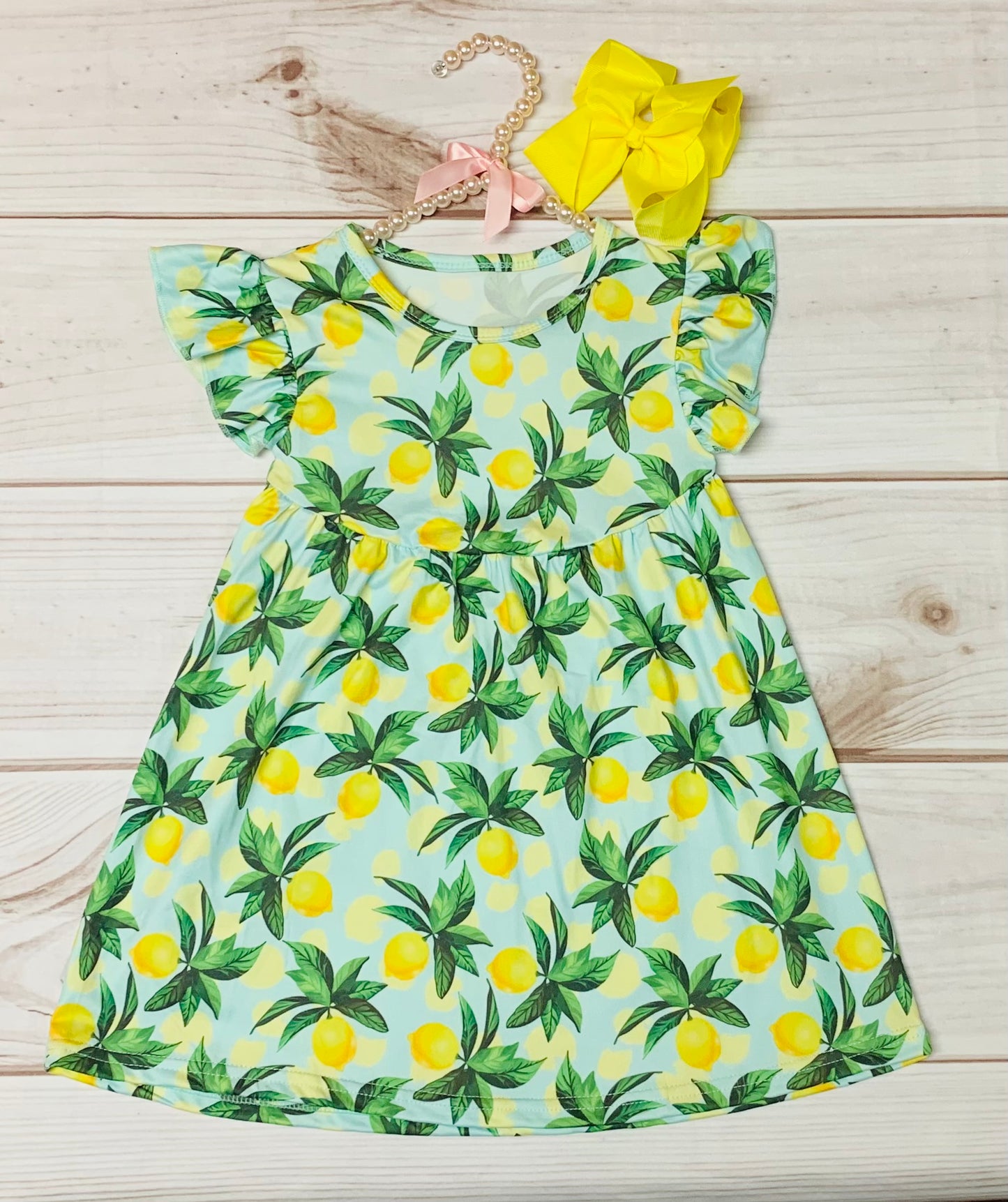 Milk Silk Sweet lemon flutter Sleeve Dress, Girls Toddlers Yellow Citrus, Summer Sweet, Birthday Girl, Lemon Tree, Lemonade