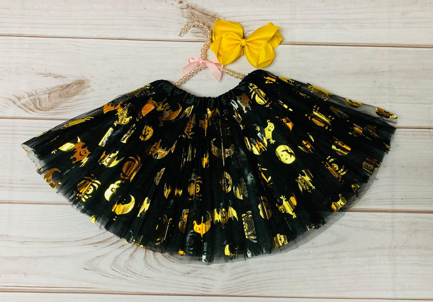 Gold Spider Tutu for Halloween, Girls Toddler Trick or Treat Costume, Dress Up, Halloween Recital, Spider Webs, Spooky