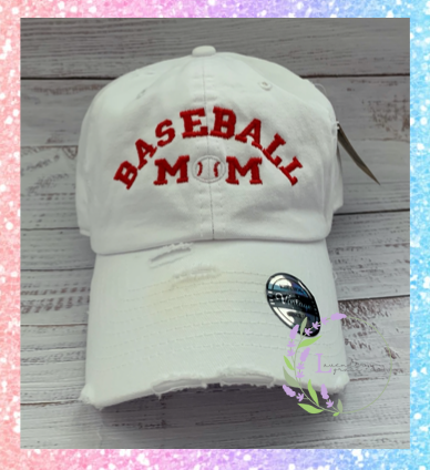 Sports Fanatic Mama Embroidered Baseball Distressed Hat, Personalized Hat, Mama Hat Baseball Mom, Baseball Fan, Biggest Fan