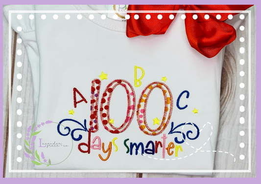 Embroidered 100 Days of School Smarter Shirt, Boys Girls School Shirt, Elementary School Smart Kids, School Shirt, Custom Embroidery, Apples