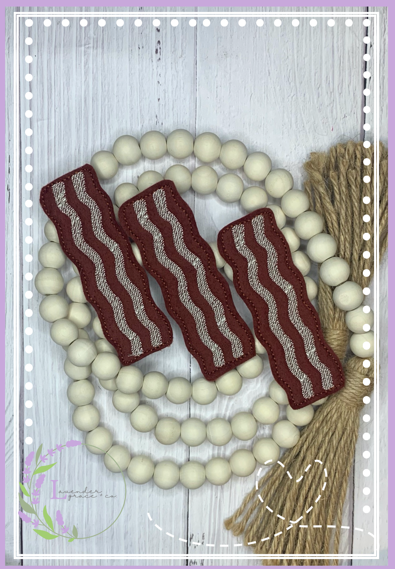 Bacon ITH 5x7 Play Food Digital Download, Imagination Play, Breakfast Food, Embroidery Play Food, Play Time Kitchen, Kids Cook