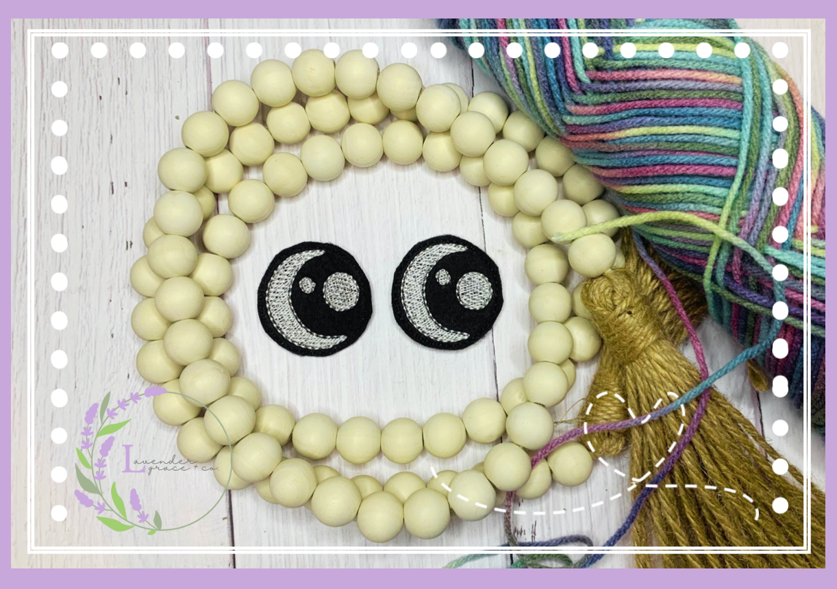 Embroidered Amigurumi Felt Eyes for Plushies, 2 Different Eyes, 1.5" Felt Eyes, Knitting and Crochet Projects, Large Stuffed Animal, DIY