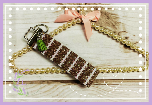 Football Field Glitter Collection Key Fob Wristlet KeyChain, Mama Wallet Purse Accessory Birthday Gift, Gameday, Key Holder