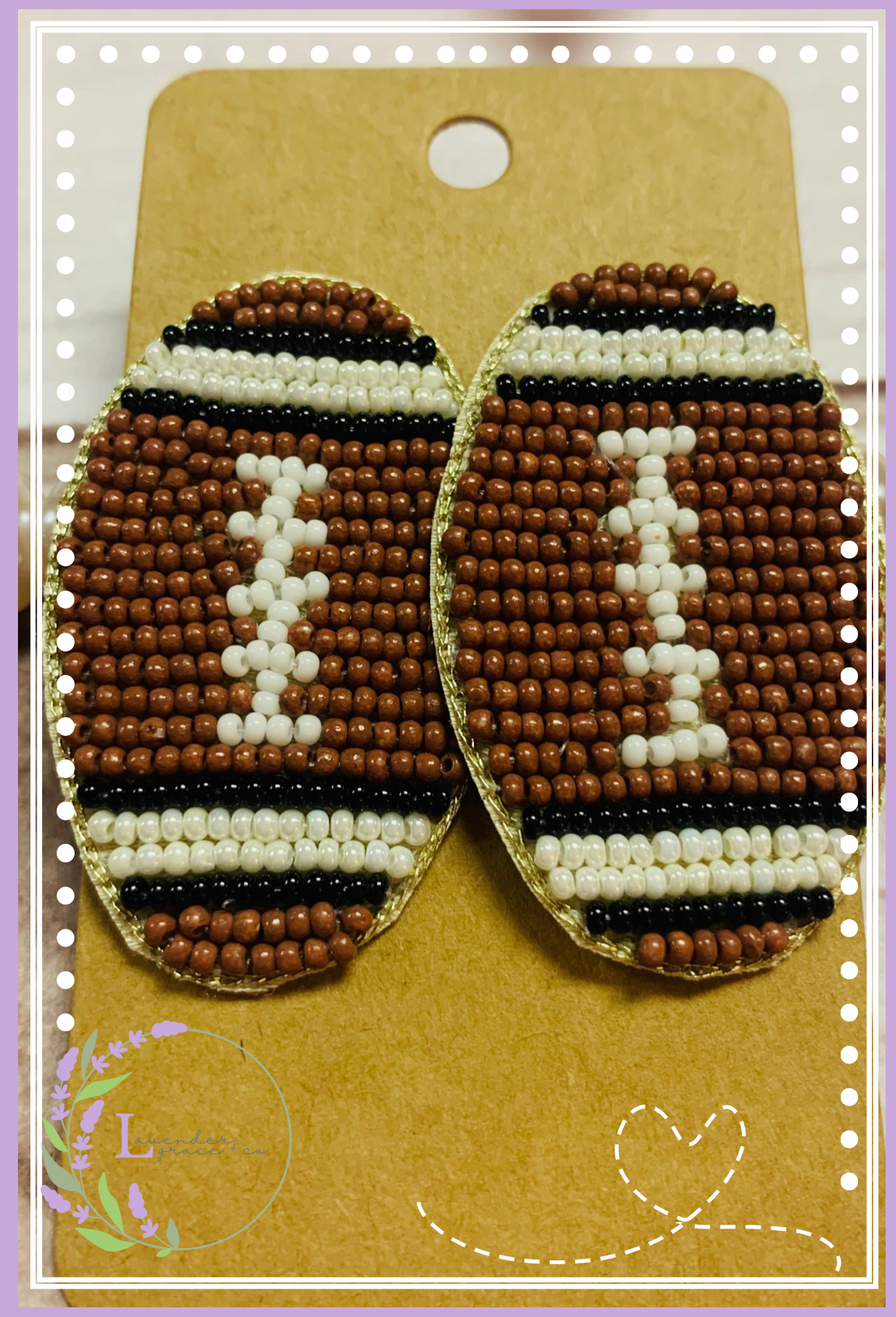 Football Beaded Earrings Post Style, Football Mama, Sport Mama Homecoming, Playoffs, College, Football Sundays, Gameday