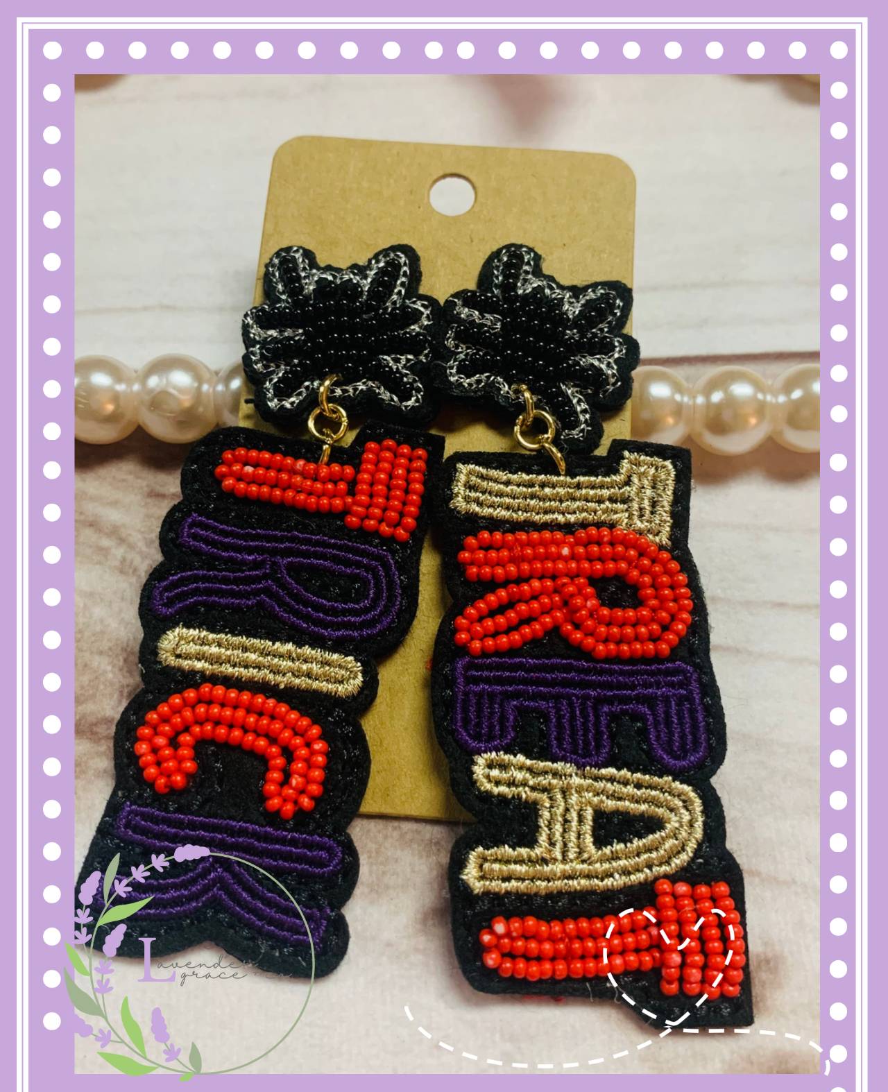 Trick or Treat Halloween Orange, Purple & Black Spider Beaded Dangle Earrings, Adult Beaded Earrings, Halloween Party