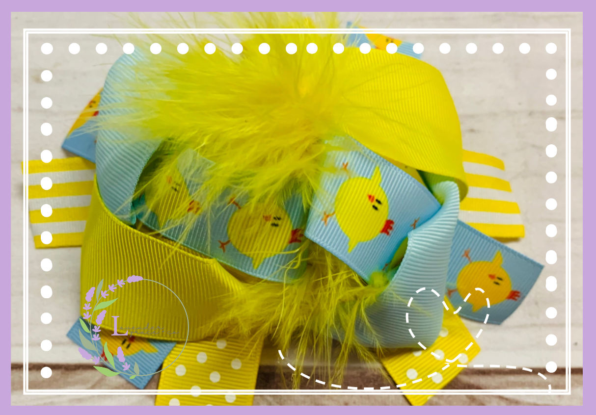 Blue & Yellow Easter Chick w/ Feathers, Girl Toddler, Easter, Egg Hunt, Easter Sunday, Yellow Chick, Cool Chick, Bunny