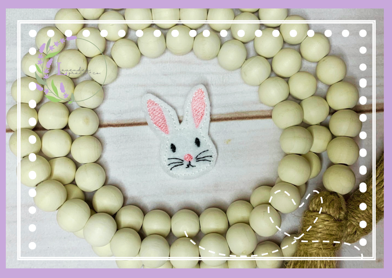 ITH White Bunny Feltie Embroidery Digital Download, Easter Rabbit Feltie, Cottontail Bunny, HairBow Feltie, Crafting Embellishment Feltie