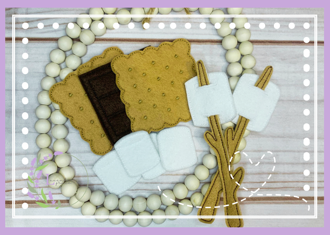 Embroidered Smores Felt Food Playset, Camping Time Play Food, Sensory Felt for Kids Kitchen Food, Preschool Imagination Food, Let's Go Camp