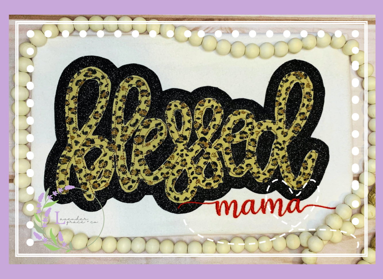 Embroidered Blessed Mama, Nana & More, Personalized Sweatshirt, Double Applique Glitter w/ Leopard Cursive, Blessed Life and Family Keepsake