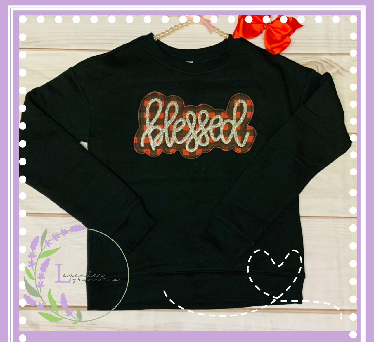 Embroidered Blessed Mama, Nana & More, Personalized Sweatshirt, Double Applique Glitter w/ Leopard Cursive, Blessed Life and Family Keepsake