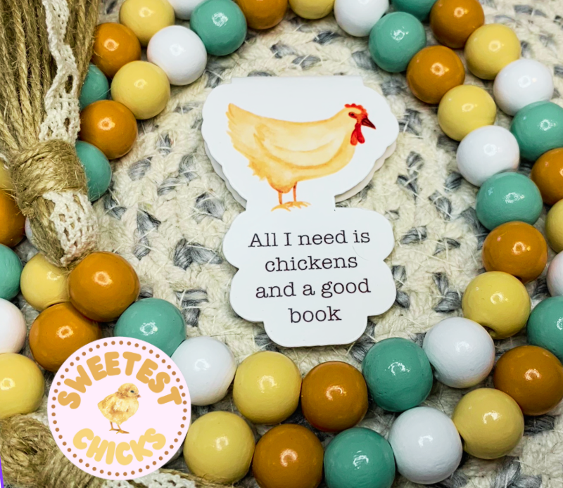 All I Need Is Chickens and a Good Book Magnetic Bookmark, Farm Life Bookmarker, Chickens and Books Gifts, Avid Flock Hoarder, Chicken Humor <br data-mce-fragment="1">