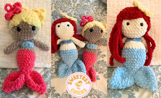 Custom Crochet Mermaid Stuffie Plush Lovie, Made to Order &amp; Look Like You, Mermaid Stuffed Animal, Nursery Buddy, Bedtime Mermaid Girl, Love